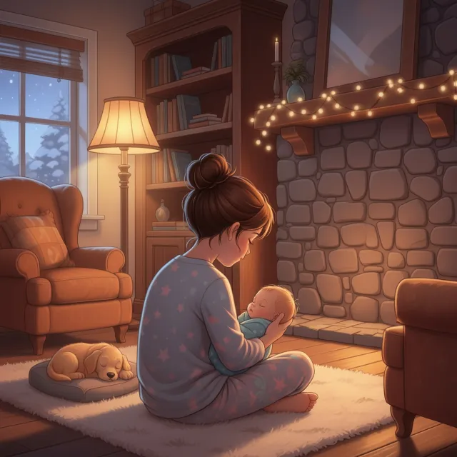 A big sister gently holding a newborn.